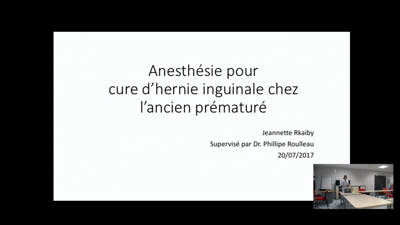 Anesthesie Pour Cure D Hernie Inguinale Chez L Ancien Premature Staff Junior Mapar Anesthesie Reanimation